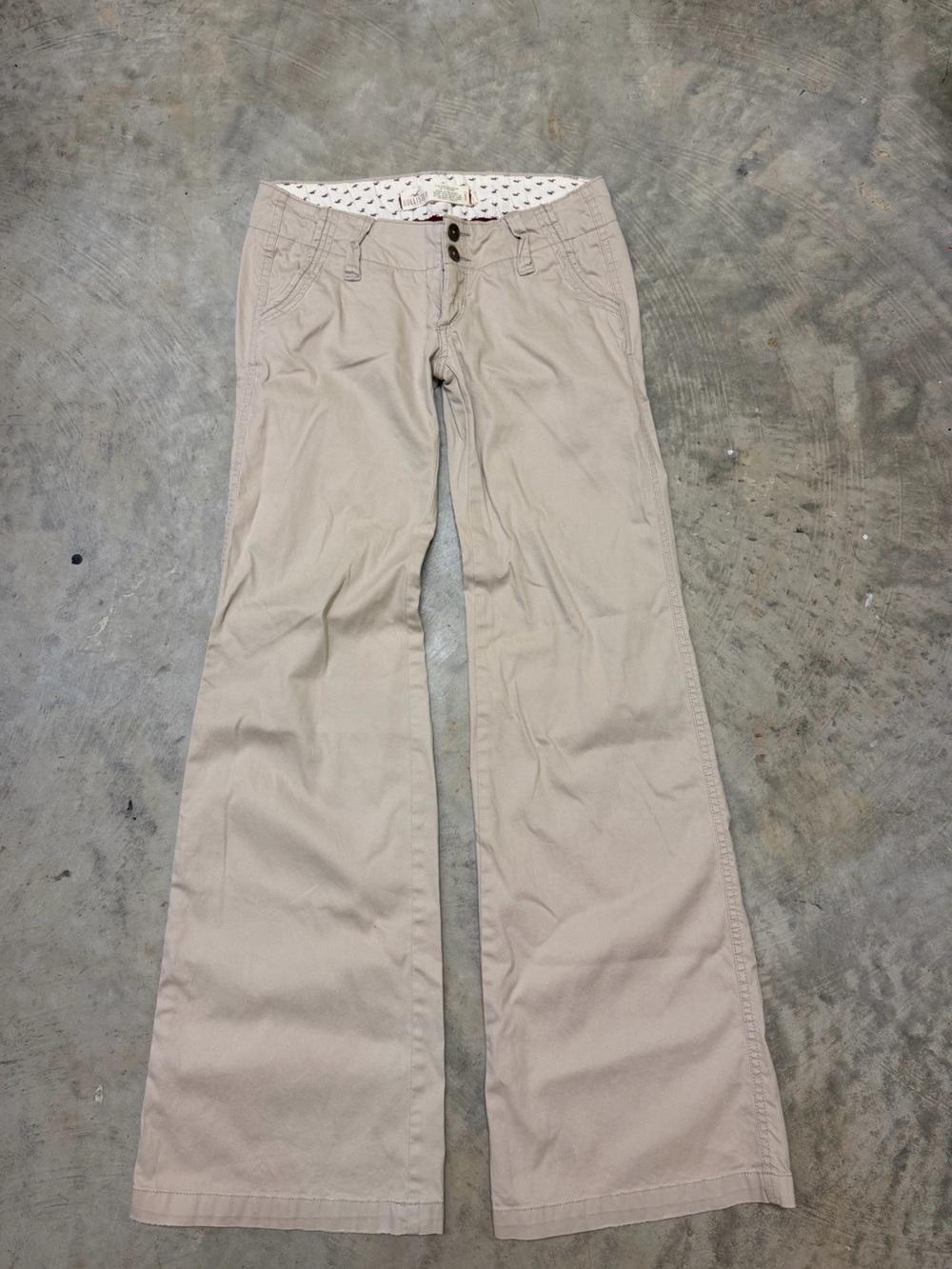 Hollister Y2K Women's Beige lowrise Boot Cut Pants